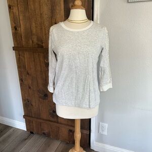 Rose & Olive Gray Long Sleeve Relaxed Tee